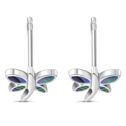 Butterfly Stud Abalone Shell Sterling Silver Earrings - e349